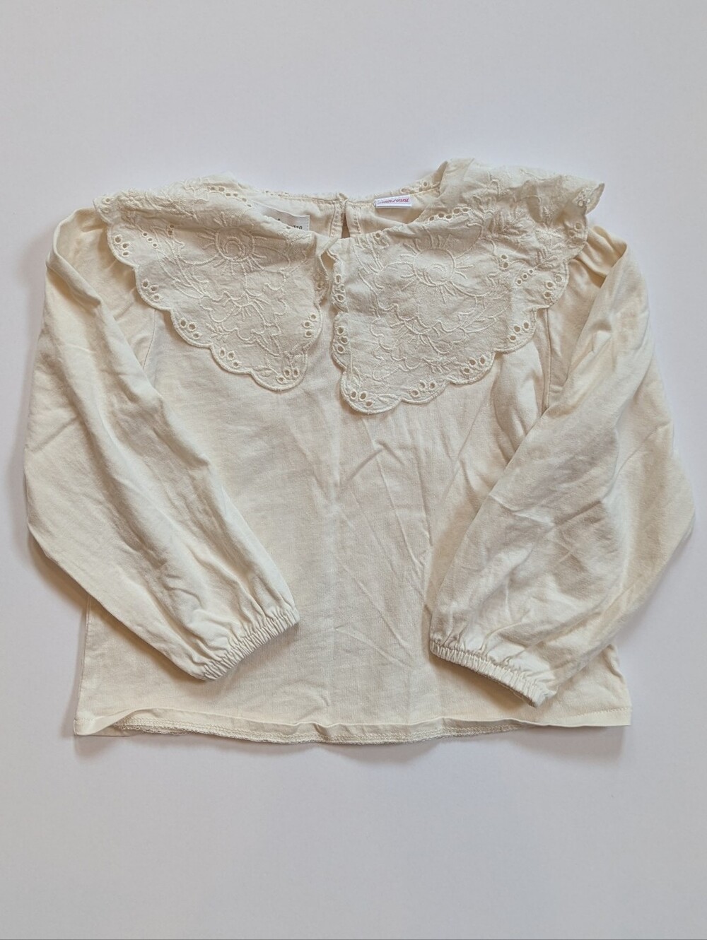 Zara Cream Lace Collar Top 5yr